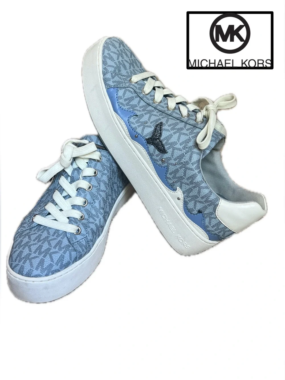 Michael Kors Whale Waves ROMY MK-Print PLATFORM Sneakers - LIMITED EDITION